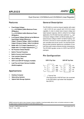 Интегрална схема APL5522 SO-8