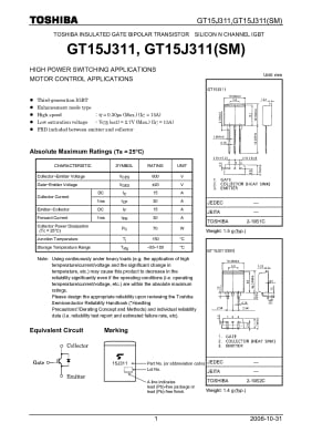 Транзистор IGBT GT15J311 TO-220M