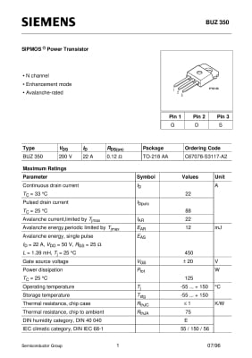 Транзистор BUZ350 TO-3P