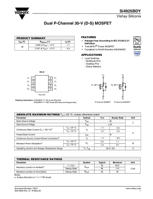 Транзистор SI4925BDJ  SO-8