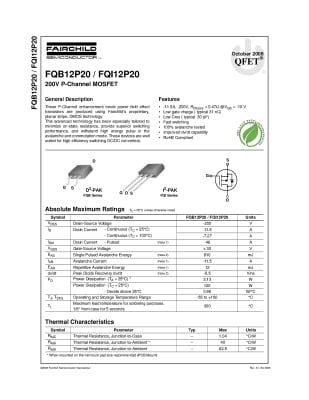 Транзистор FQI12P20 TO-D2PAP
