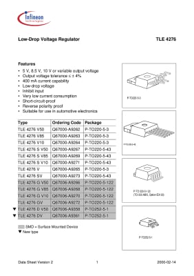 Интегрална схема TLE4276G TO-263-5