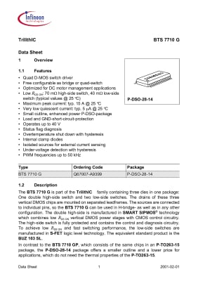Интегрална схемаBTS7710G PDSO-28