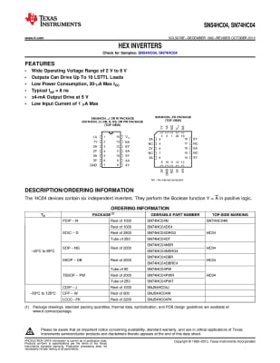 Интегрална схема  SN74HC04D SOP-14