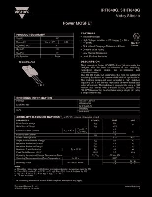 Транзистор IRFI840G TO-220F