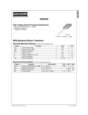 Транзистор MJE340G & MJE350G TO-126