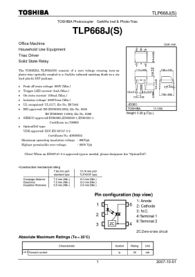 Интегрална схема TLP668J DIP-6