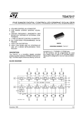 Интегрална схема TDA7317 DIP-30