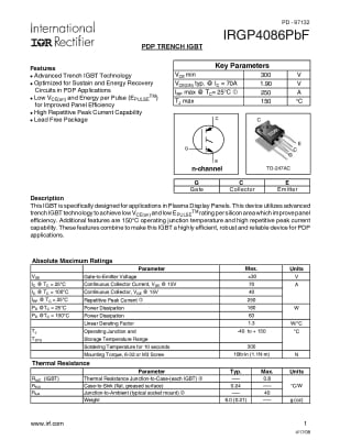 Транзистор IGBT IRGP4086 TO-247