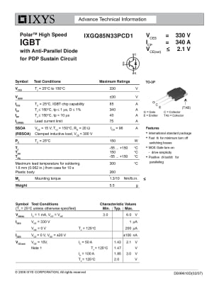 Транзистор IXGQ85N33PCD1 TO-247