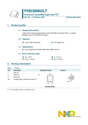 Транзистор PHD38N02 TO-252DPAK