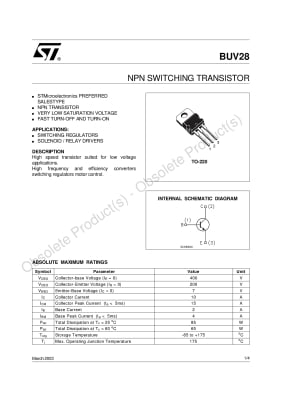 Транзистор BUV28 TO-220
