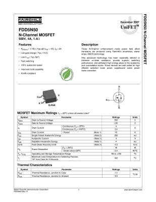 Транзистор FDD5N50U TO-252DPAK