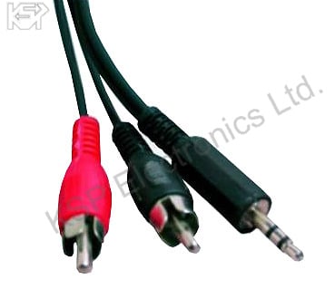 Кабел CABLE 2RCA-3.5 STEREO JACK 10m