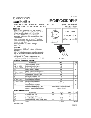 Транзистор IRG4PC40UDTO-247