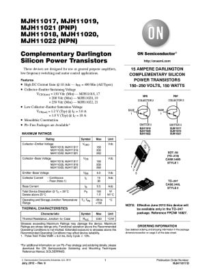 Транзистор MJH11017G TO-3PF