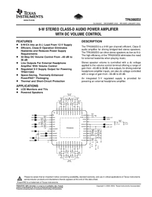 Интегрална схема TPA3002D2 TQFP-48