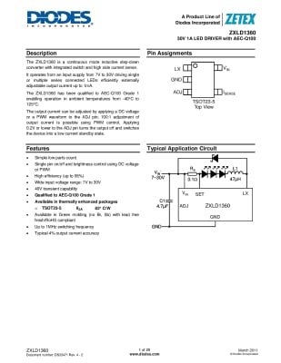 Интегр.схема ZXLD1360 SOT-23-5