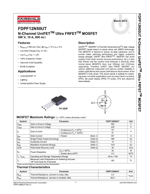 Tранзистор  FDPF12N50UT