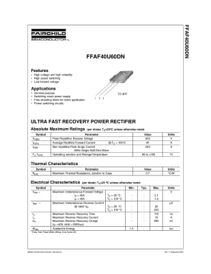 Диод  FFAF40U60DN TO-3PF