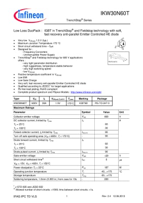 Транзистор IGBT NGTB30N60IHL TO-247