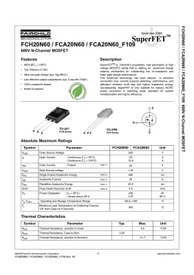 Транзистор FCA20N60S TO-3P