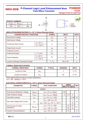 Транзистор P3506DD TO-252D2PAK