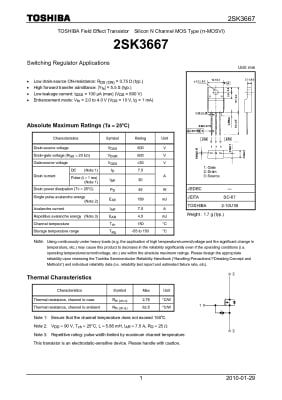 Транзистор 2SK3667 TO-220