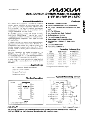 Интегрална схема MAX743CPE DIP-16