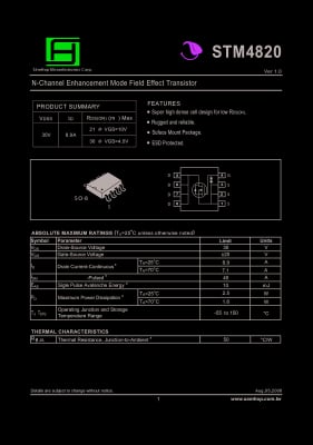 Интегрална схема  STM4820 SO-8