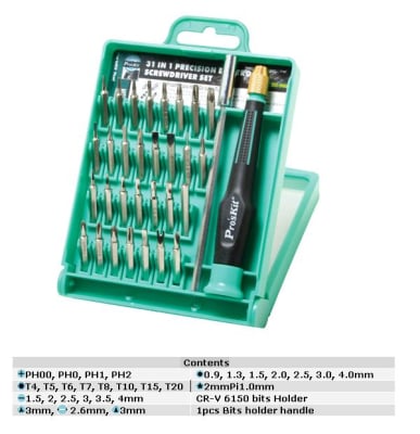 Комплект отверка + 30накрайника; OTV SD9802