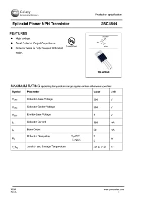 Транзистор 2SC4544 TO-220F