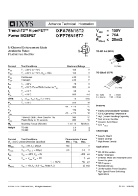 Транзистор IXFP76N15T2