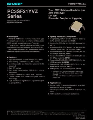 Оптрон PC3SF21YVZ 3SF21 DIP-6