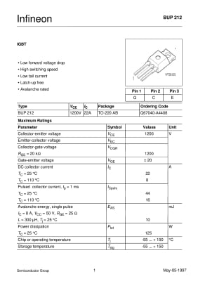 Транзистор BUP212 TO-220
