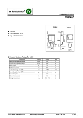 Транзистор 2SK3637 TO-263