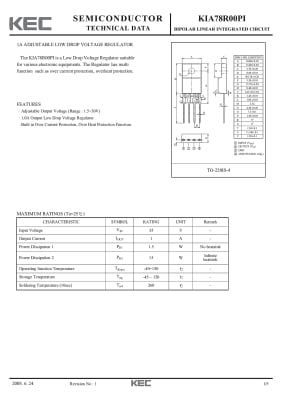 Интегрална схема  KIA78R00PI TO-220F-4