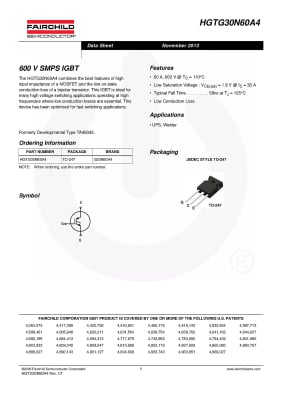Транзистор IGBT HGTG30N60A4D TO-247