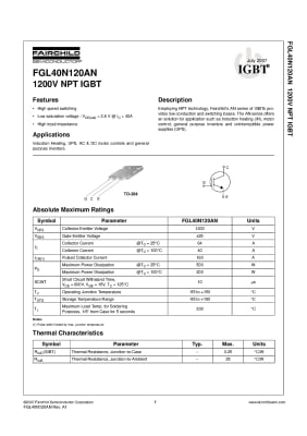 Транзистор IGBT FGL40N20ANDTU TO-264