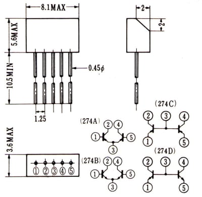 Транзистор 2SC2291 SIP-5