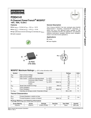 Транзистор FDD4141 TO-252D2PAK