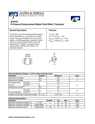 Транзистор AO4421 SO-8