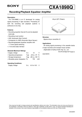 Интегрална схема  CXA1898Q SMD
