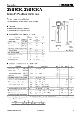 Транзистор 2SB1030 TO-92