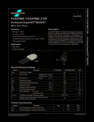 Транзистор FCA47N60 TO-3P