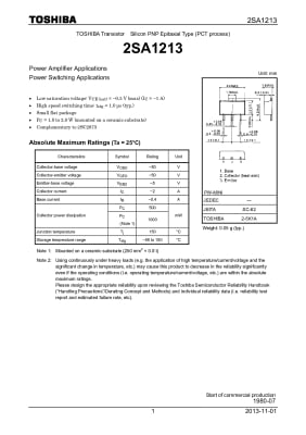 Транзистор 2SA1213 SOT-89