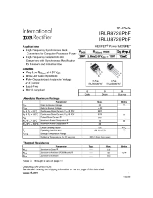 Транзистор IRLR8726 TO-252D2PAK