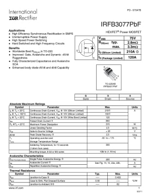 Транзистор IRFB3077PBF TO-220