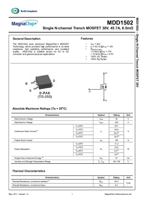 Tранзистор  MDD1502 TO-252