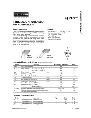 Транзистор FQD5N60C D2PAK